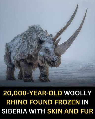 20,000-year-old woolly rhino found frozen in Siberia with skin and fur