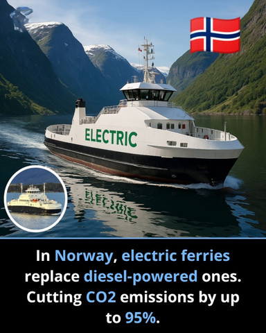In Norway, electric ferries replace diesel-powered ones