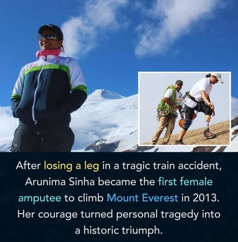After losing a leg in a tragic train accident, Arunima Sinha