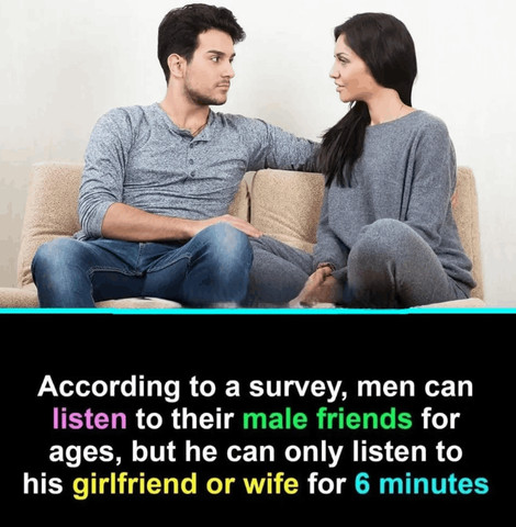 According to a survey, men can listen to their male friends for ages
