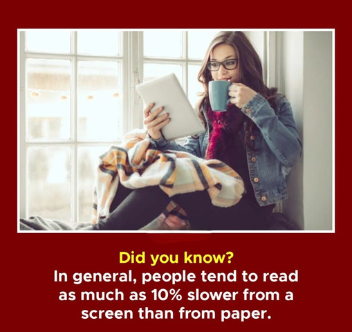 In general people tend to read as much as 10% slower