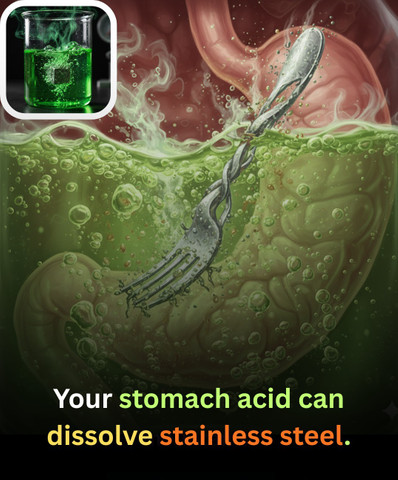 Your stomach acid can dissolve stainless steel