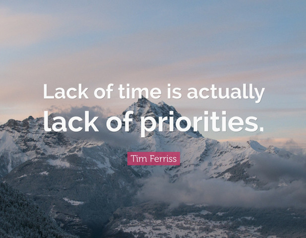 Lack of time is actually lack of priorities