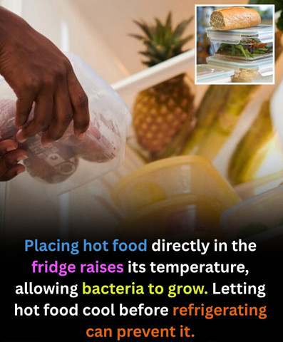 Placing hot food directly in the fridge raises its temperature