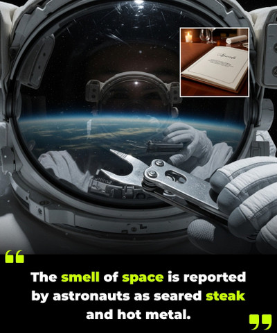 The smell of space is reported by astronauts as seared steak and hot metal
