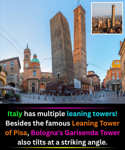 Italy has multiple leaning towers! Besides the famous Leaning Tower