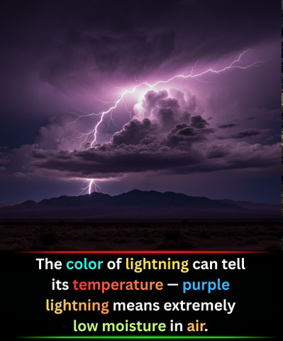 The color of lightning can tell its temperature - purple lightning