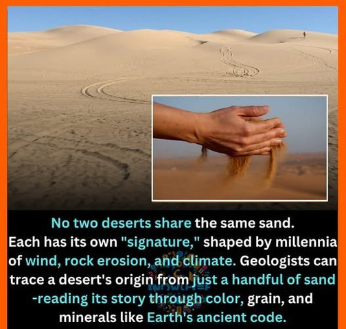 No two deserts share the same sand. Each has its own "signature"