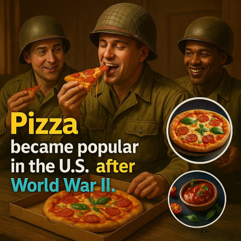 Pizza became popular in the U.S. after World War II